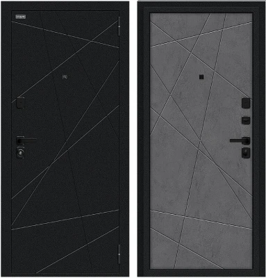 Дверь Браво Граффити-5/SBlack Букле черное/Slate Art